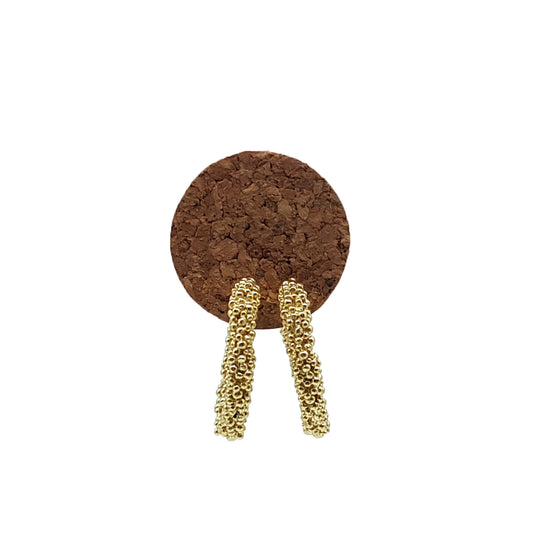 Aros Burbujas completas de plata chapada en oro de 18k