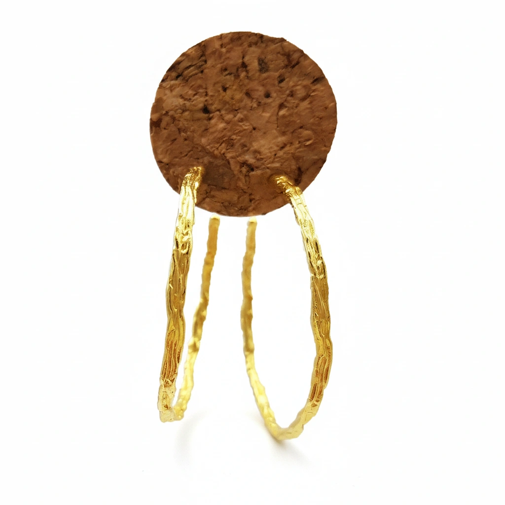 Aros de plata chapada en oro de 18k