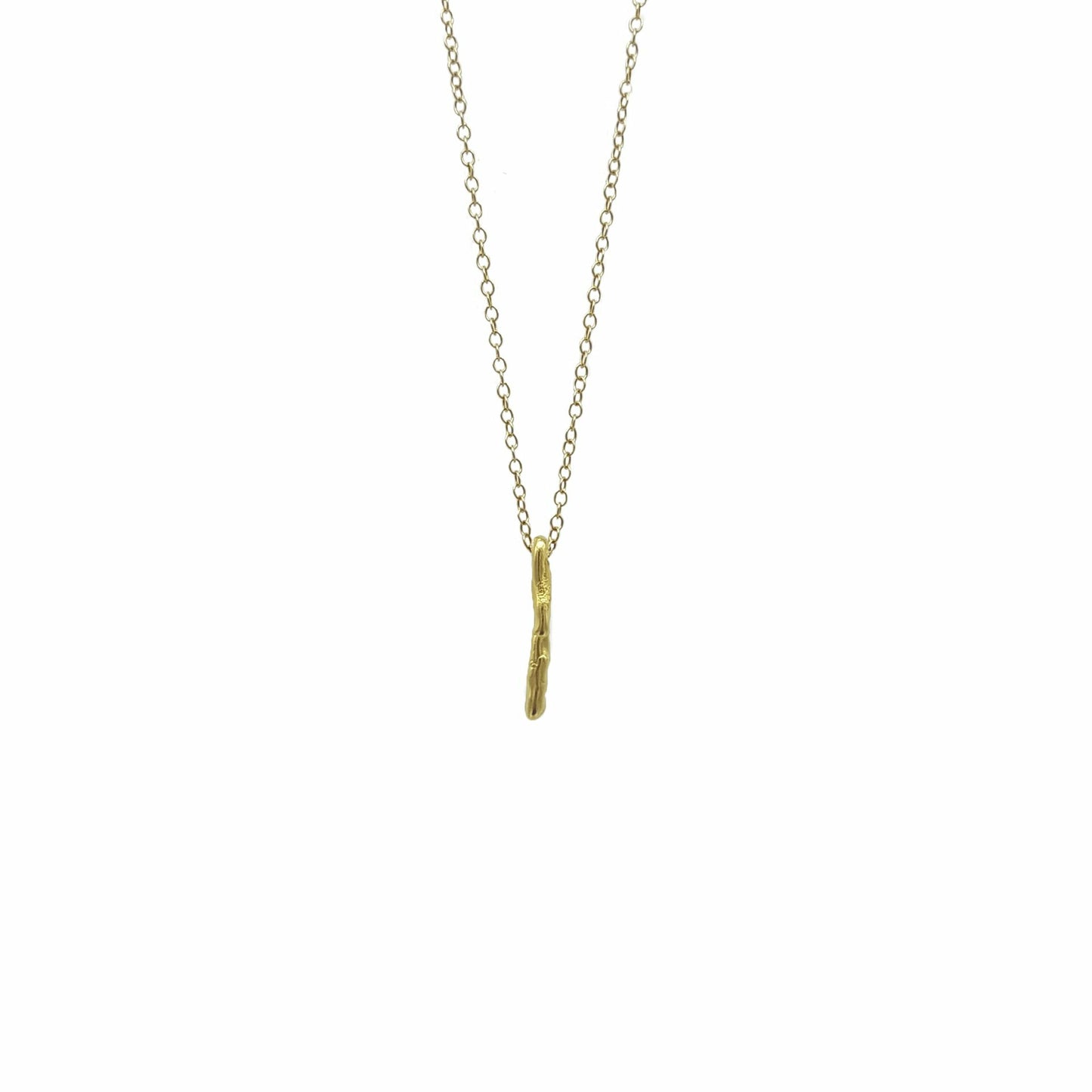 Collar Pals vertical plata chapada en oro de 18k