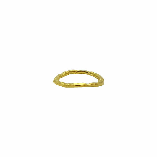 Anillo aro de plata chapada en oro de 18k