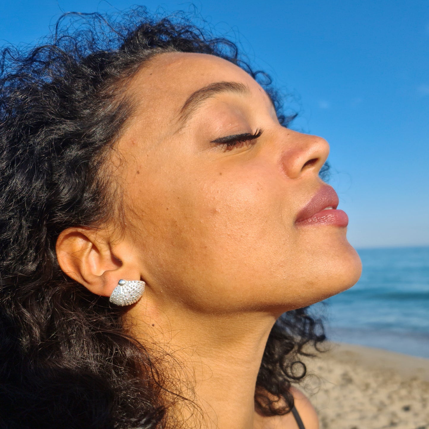 Pendientes Erizos de mar partidos de plata