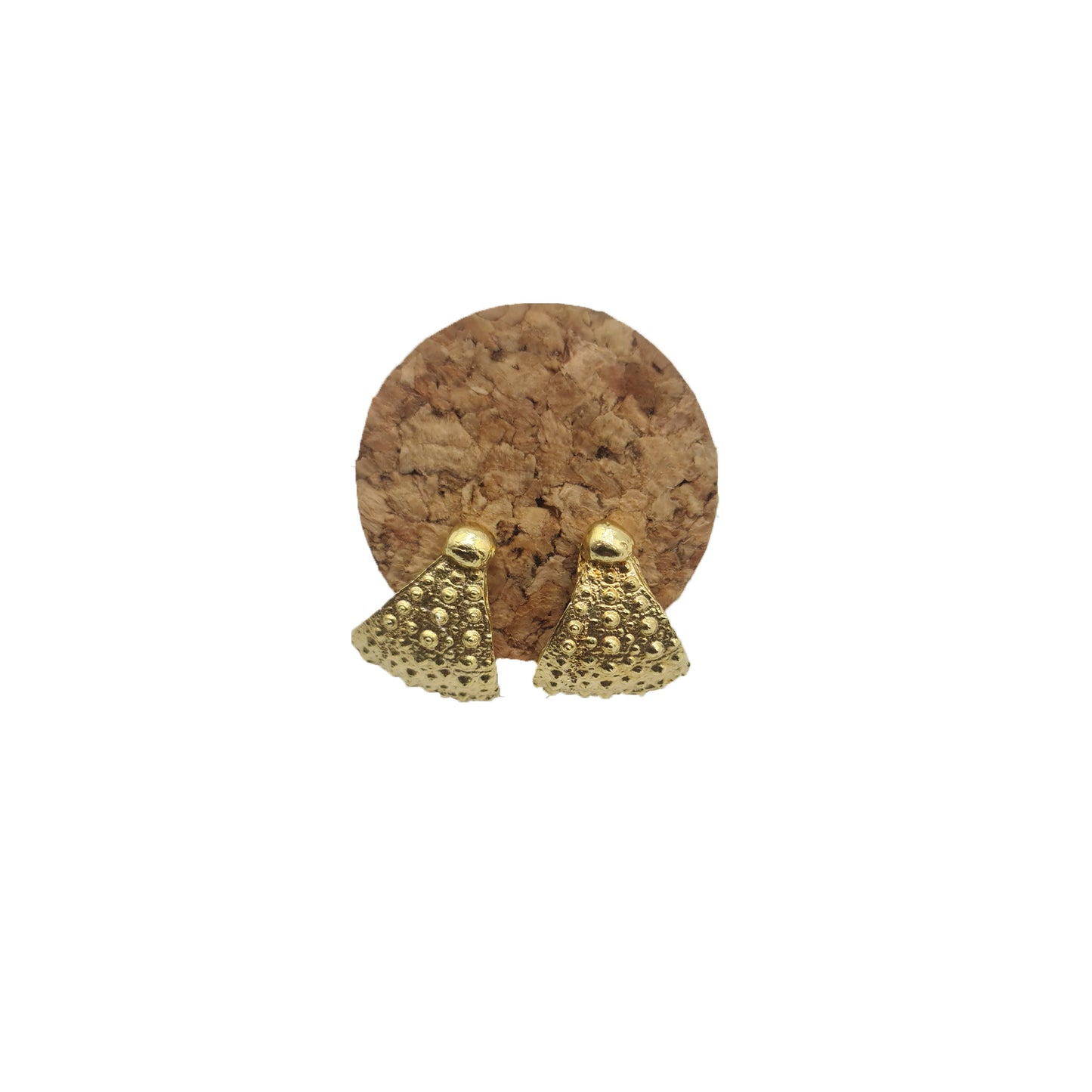 Pendientes Erizos de mar partidos de plata bañada en oro 18K