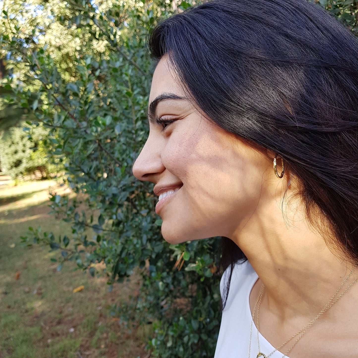 Aros de plata chapada en oro de 18k