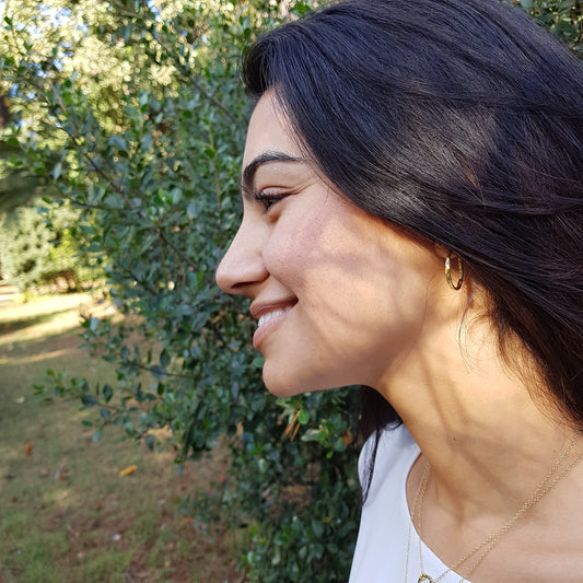 Aros de plata chapada en oro de 18k