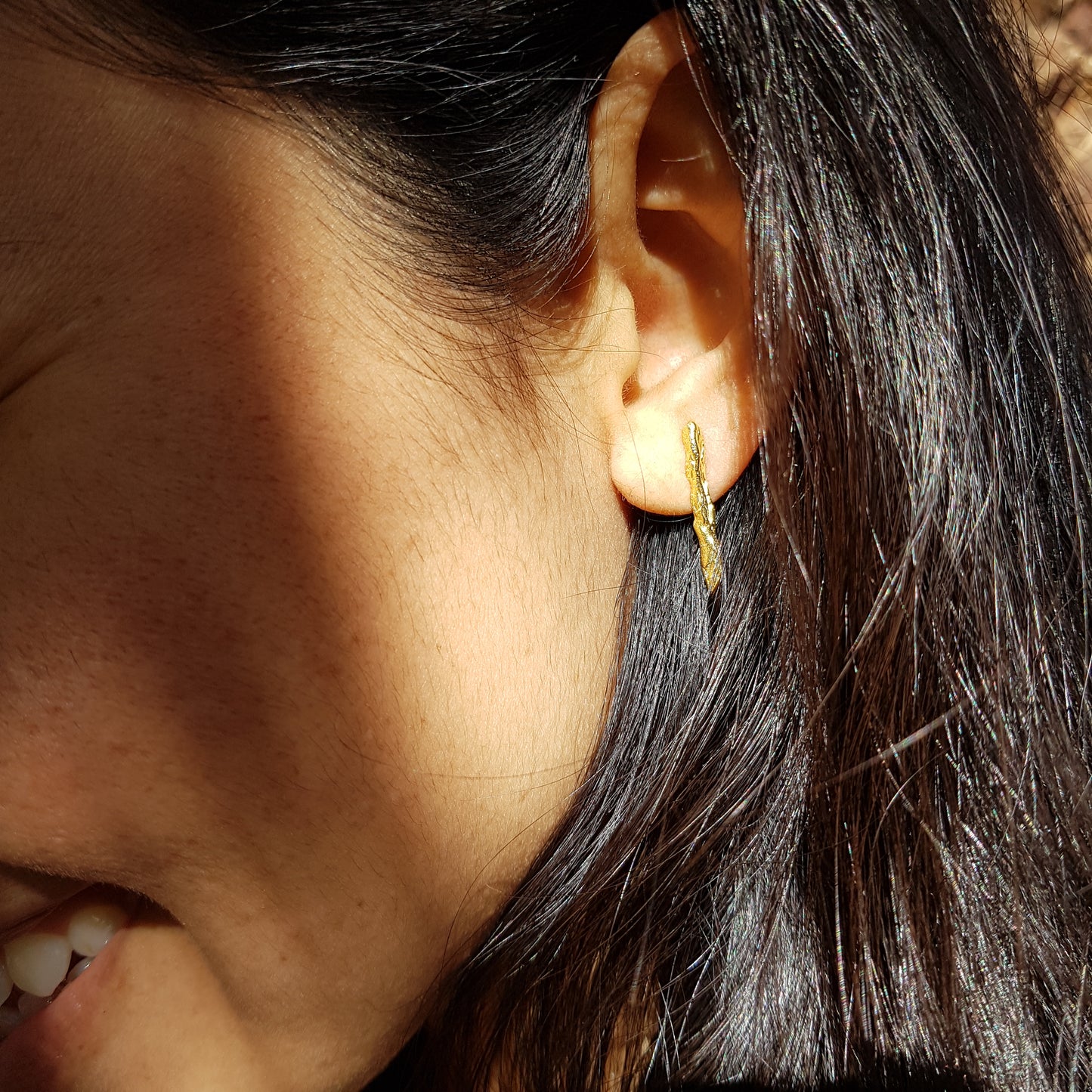 Pendientes Pals de plata chapada en oro de 18k