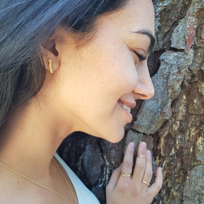 Pendientes Pals de plata chapada en oro de 18k