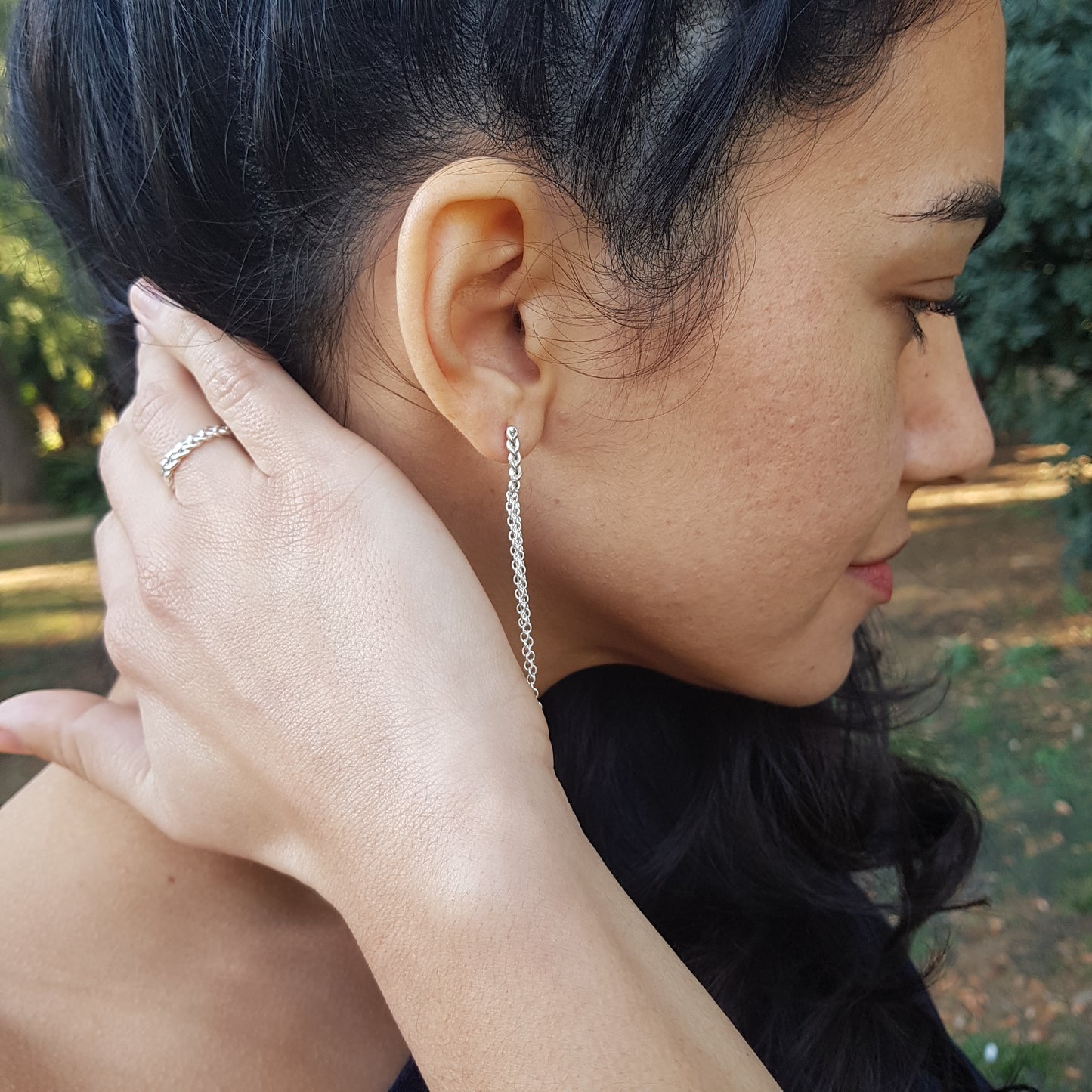 Pendientes Trenzas de plata