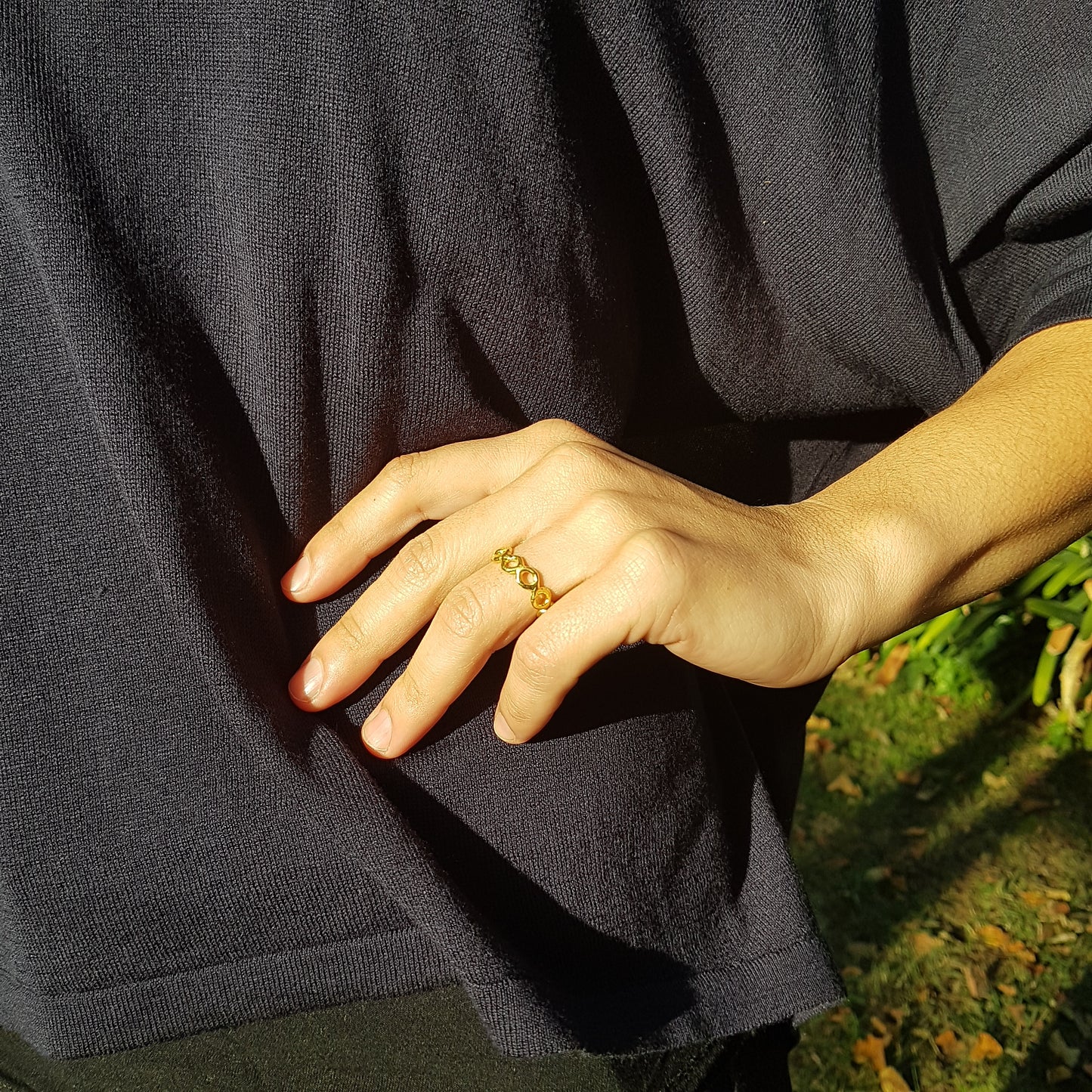 Anillo Cambodja de plata chapada en oro