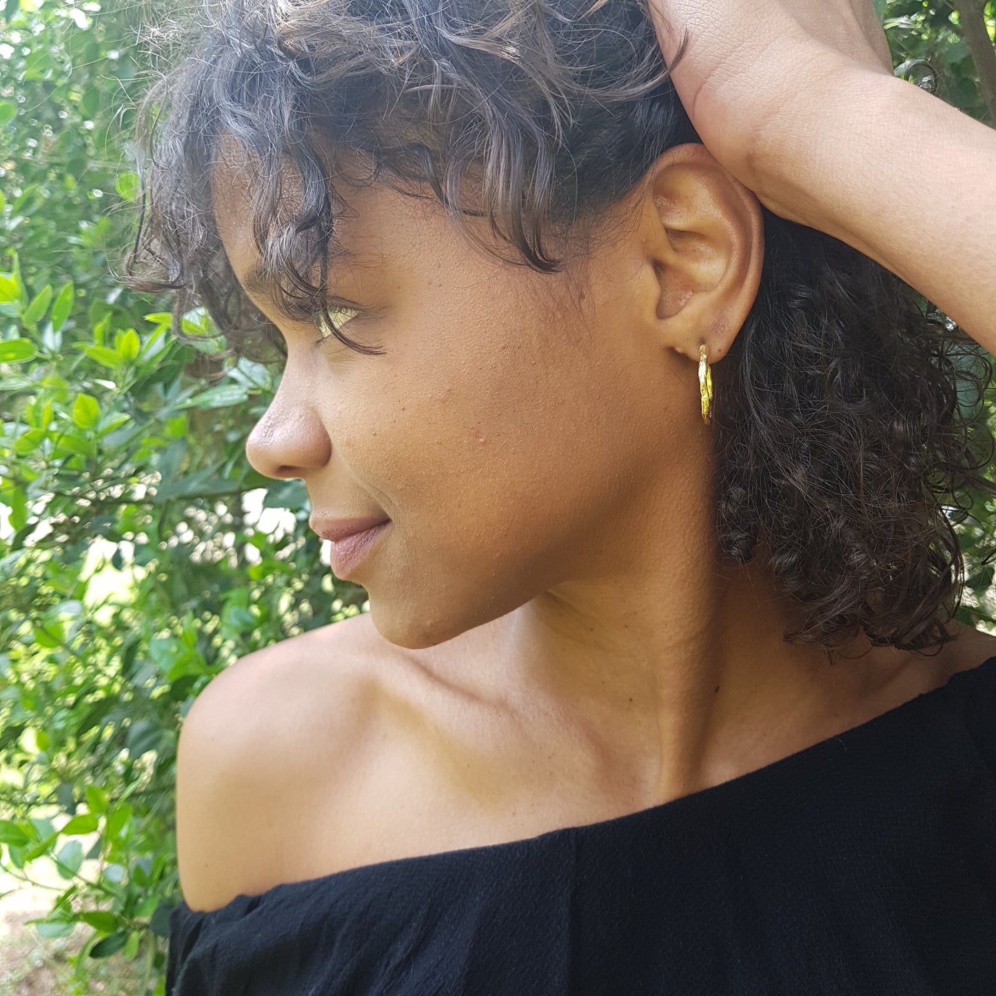 Aros de plata chapada en oro de 18k