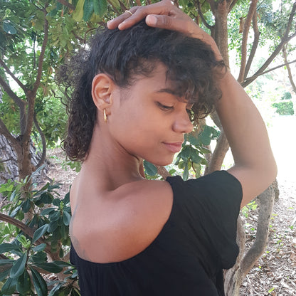 Aros de plata chapada en oro de 18k