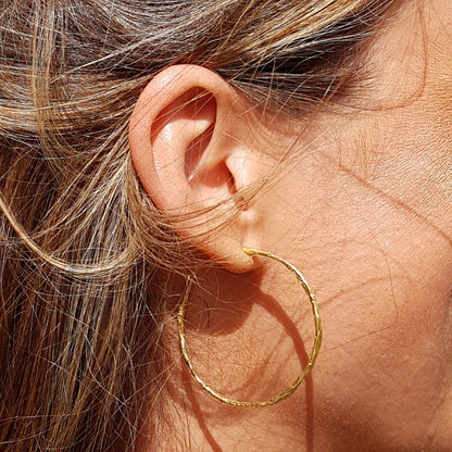 Aros de plata chapada en oro de 18k