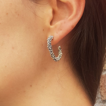 Aros Burbujas completas de plata oxidada