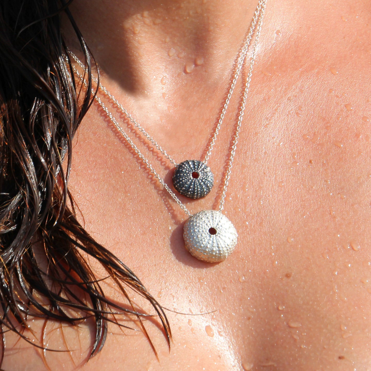 Collares de Erizos de mar plata