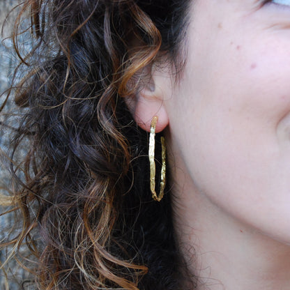 Aros de plata chapada en oro de 18k