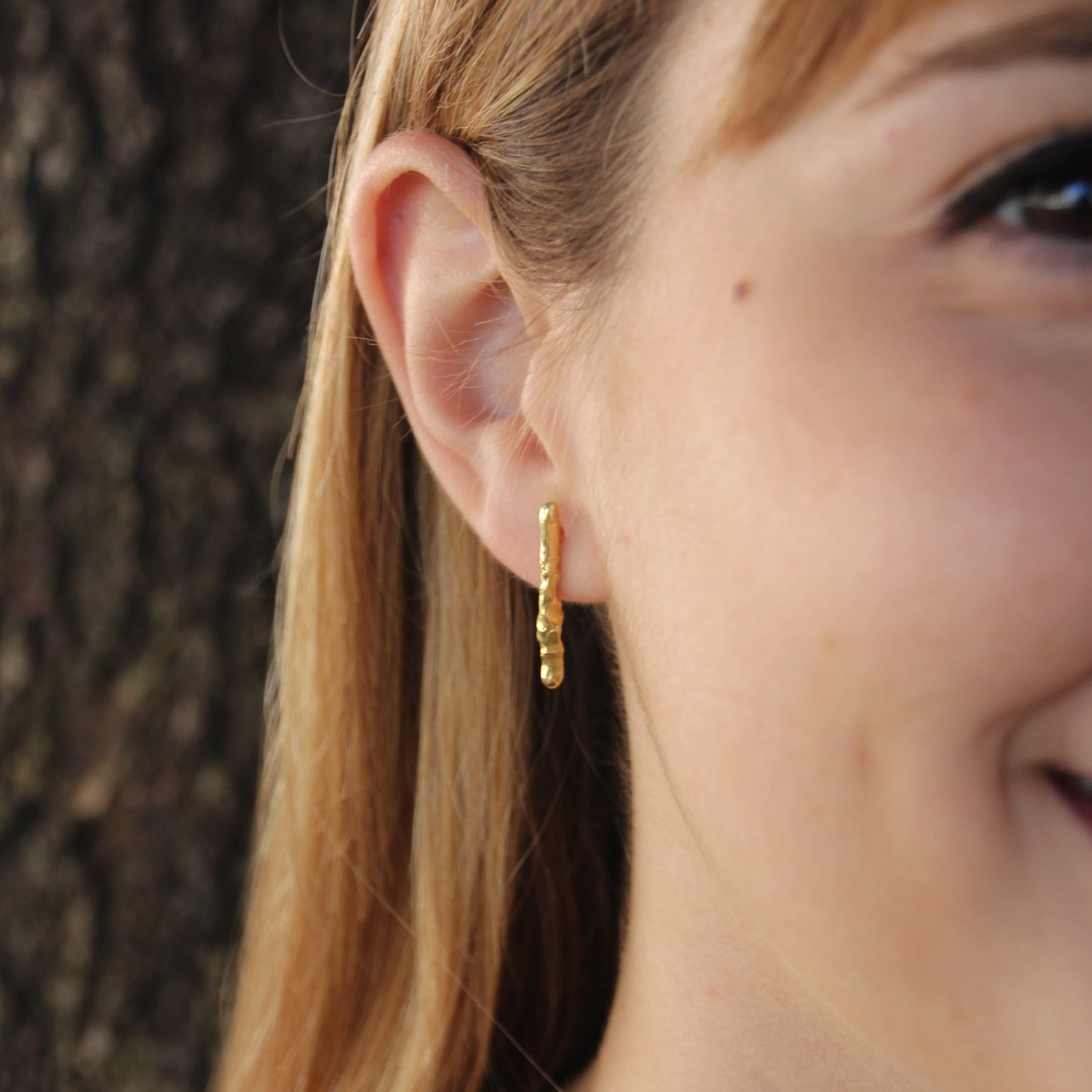 Pendientes Pals de plata chapada en oro de 18k