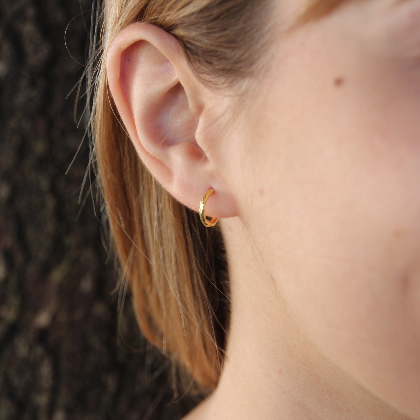 Aros de plata chapada en oro de 18k