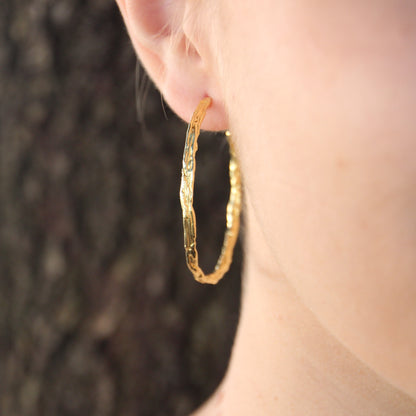 Aros de plata chapada en oro de 18k