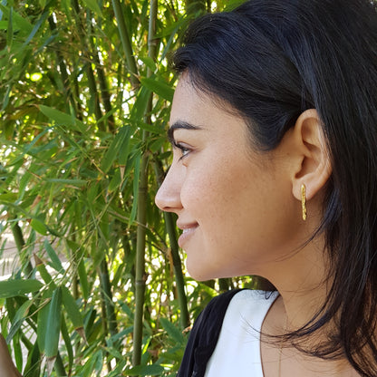 Pendientes Pals de plata chapada en oro de 18k