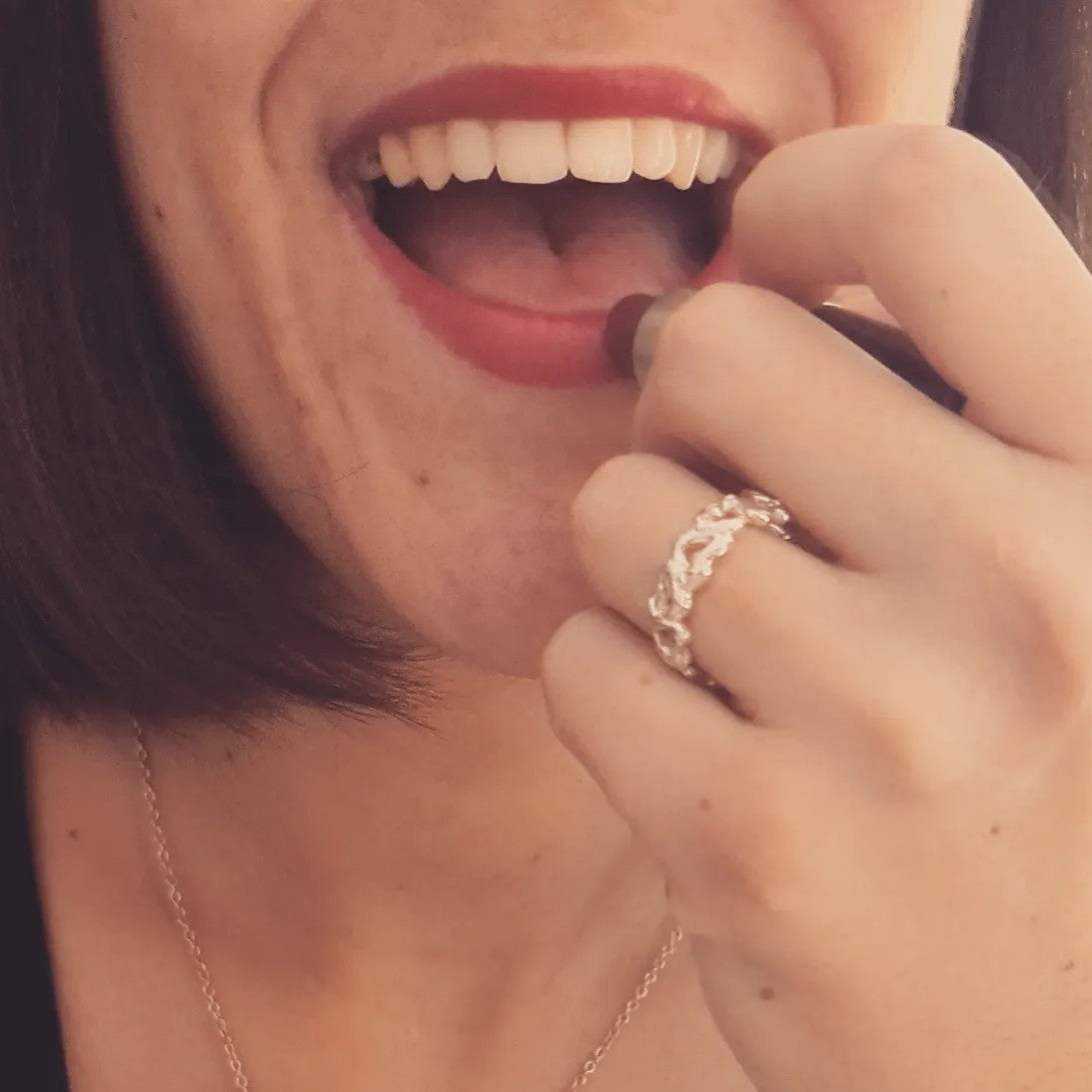 Anillo Corazones de plata