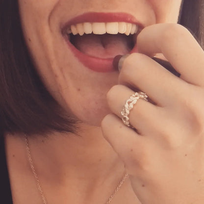 Anillo Corazones de plata