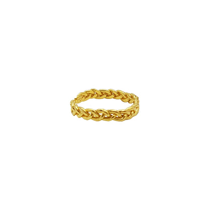 Anillo Trenzas de plata chapada en oro de 18k