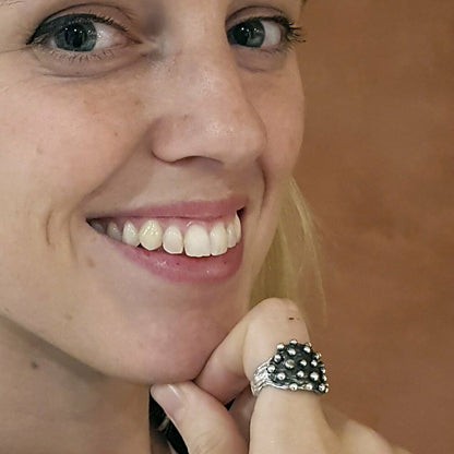 Anillo Constelaciones de plata oxidada