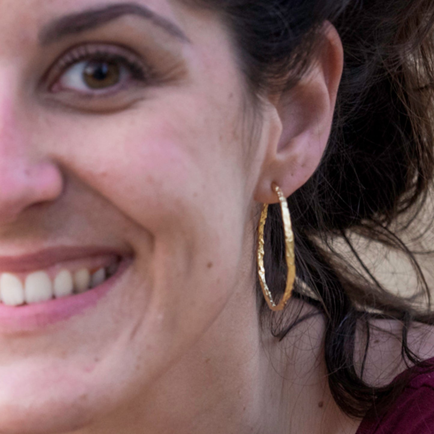 Aros de plata chapada en oro de 18k