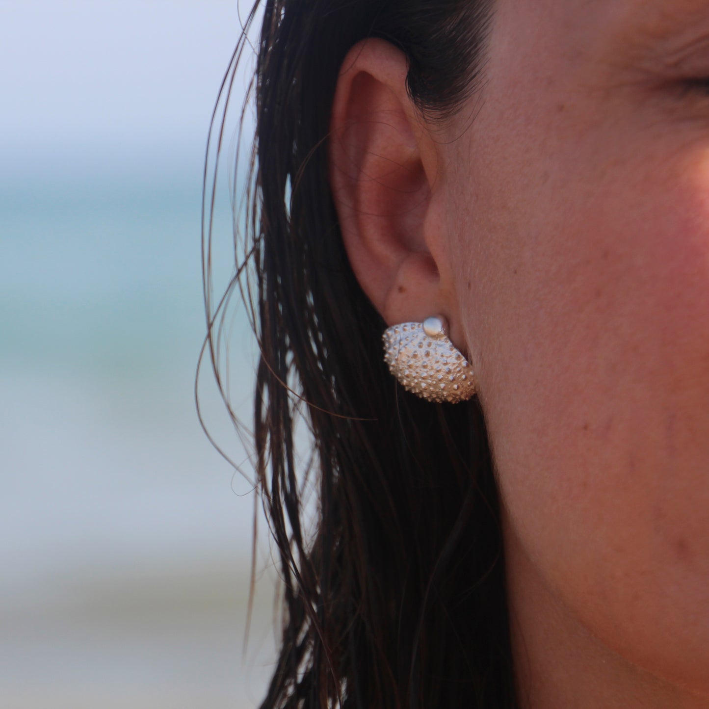 Pendientes Erizos de mar partidos de plata