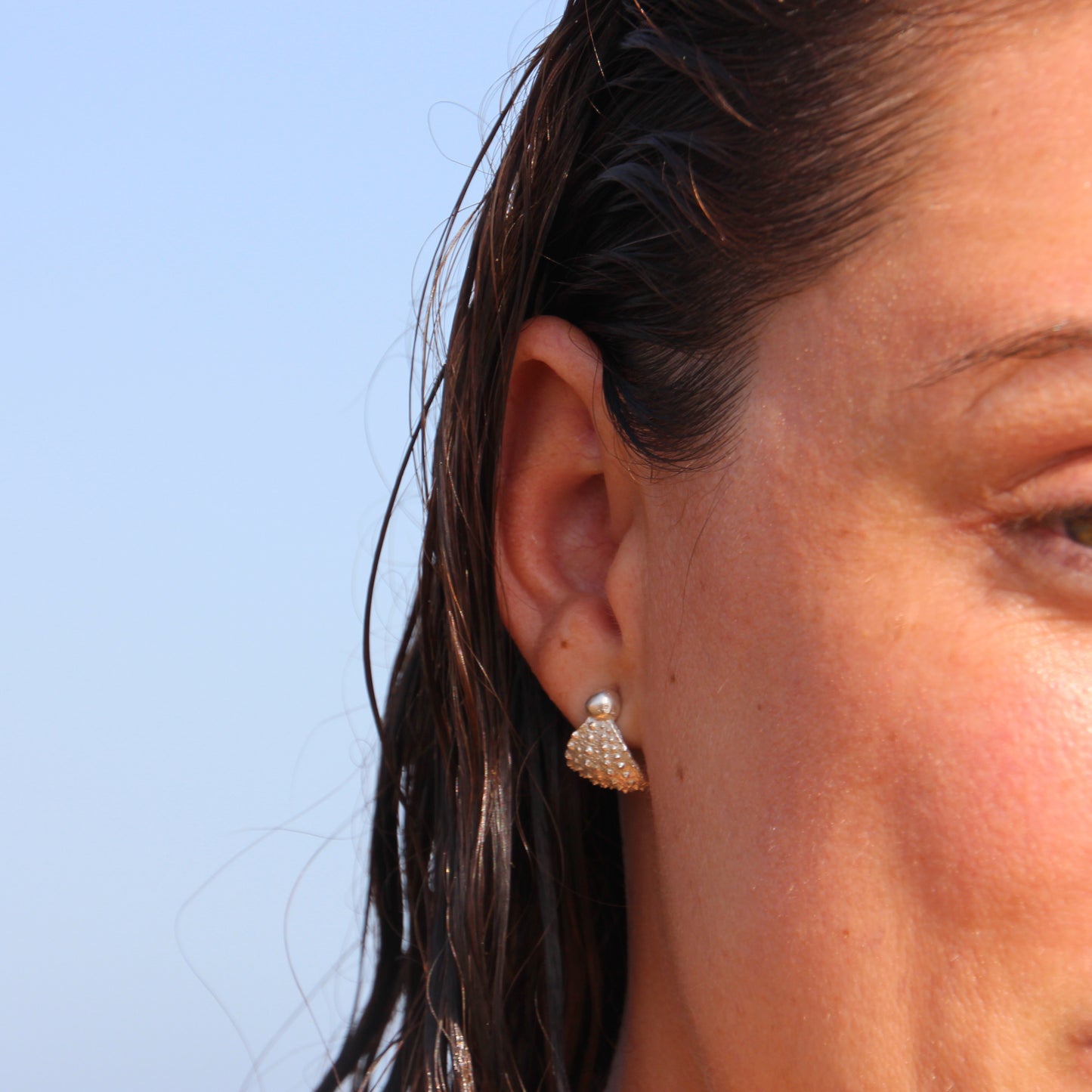 Pendientes Erizos de mar partidos de plata