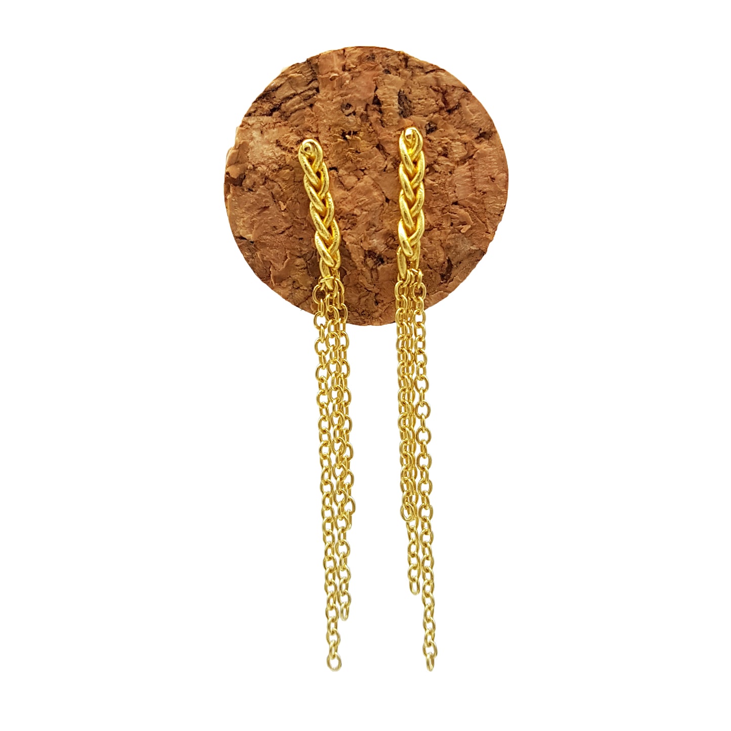 Pendientes Trenzas de plata chapada en oro de 18k