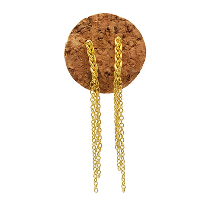 Pendientes Trenzas de plata chapada en oro de 18k