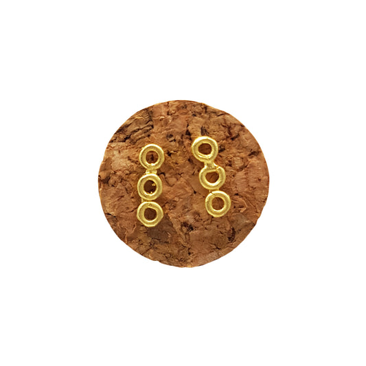 Pendientes Cambodja de plata chapada en oro de 18k