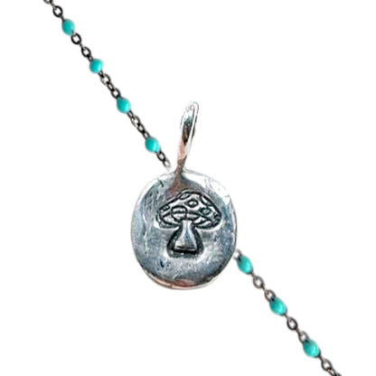 Collar Amuleto de plata oxidada