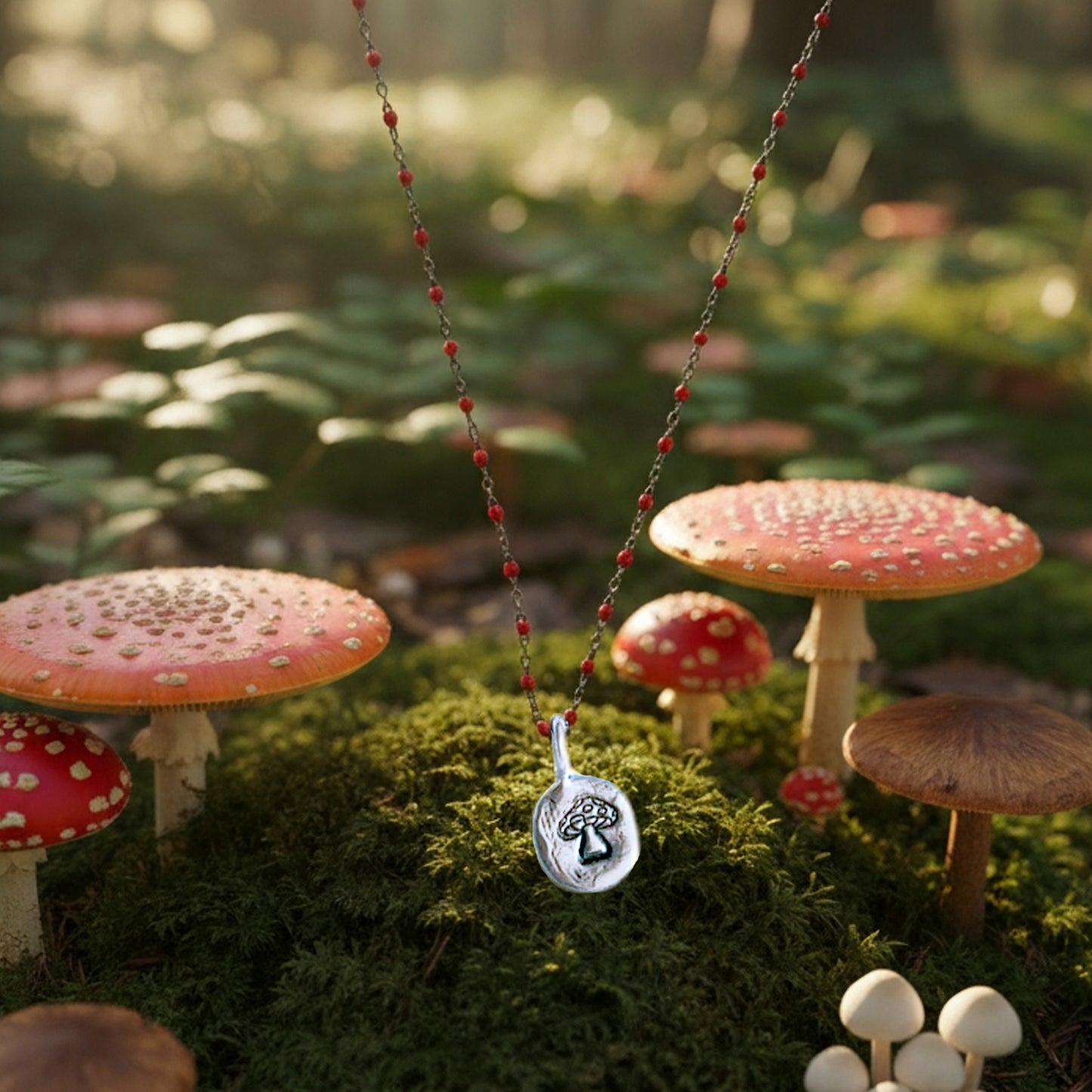 Collar Amuleto de plata oxidada