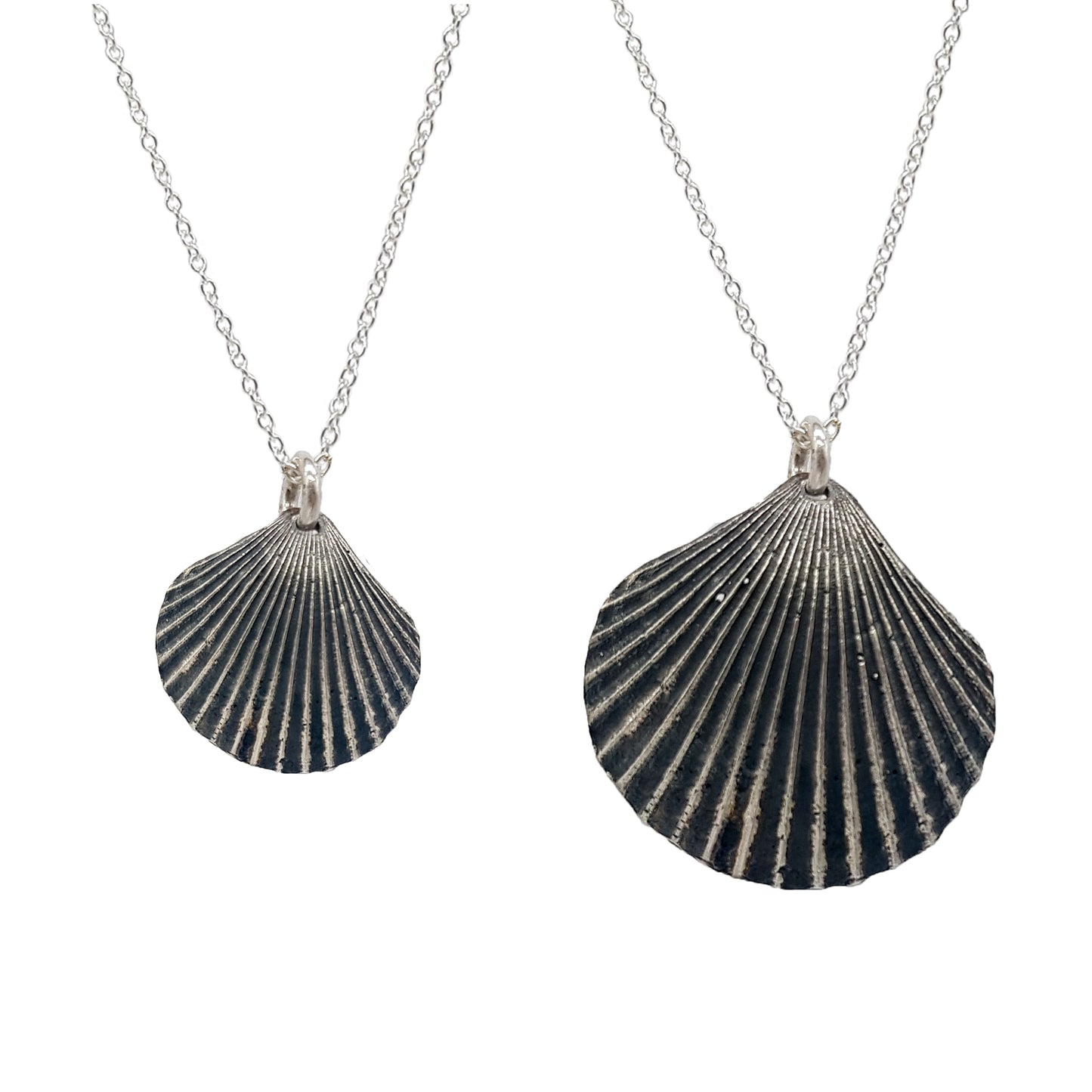 Collares Conchas de plata oxidada