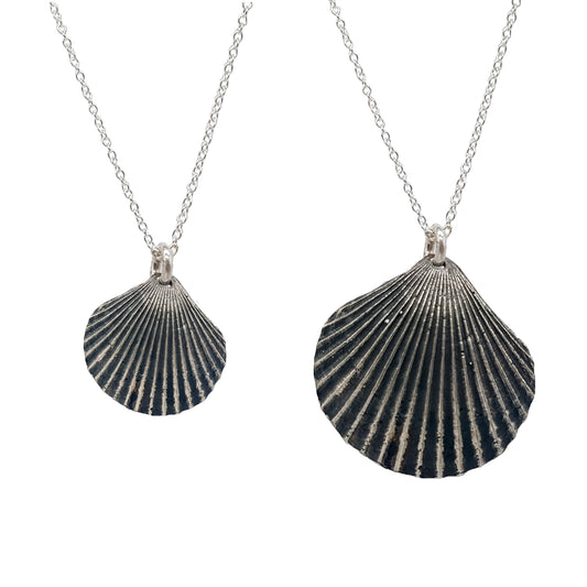 Collares Conchas de plata oxidada