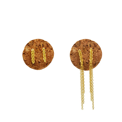 Pendientes Trenzas de plata chapada en oro de 18k