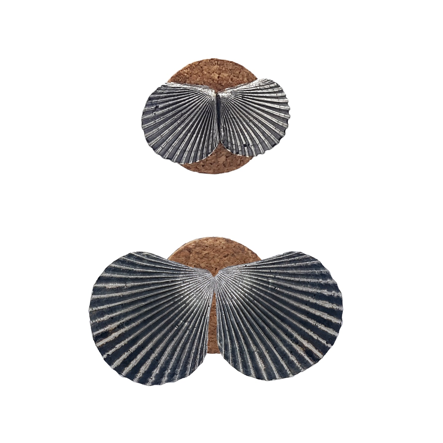 Pendientes Conchas de plata oxidada