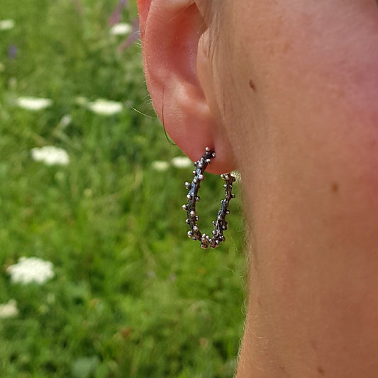 Aros Burbujas desordenadas de plata oxidada