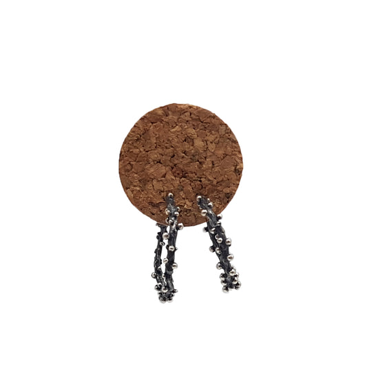 Aros Burbujas desordenadas de plata oxidada