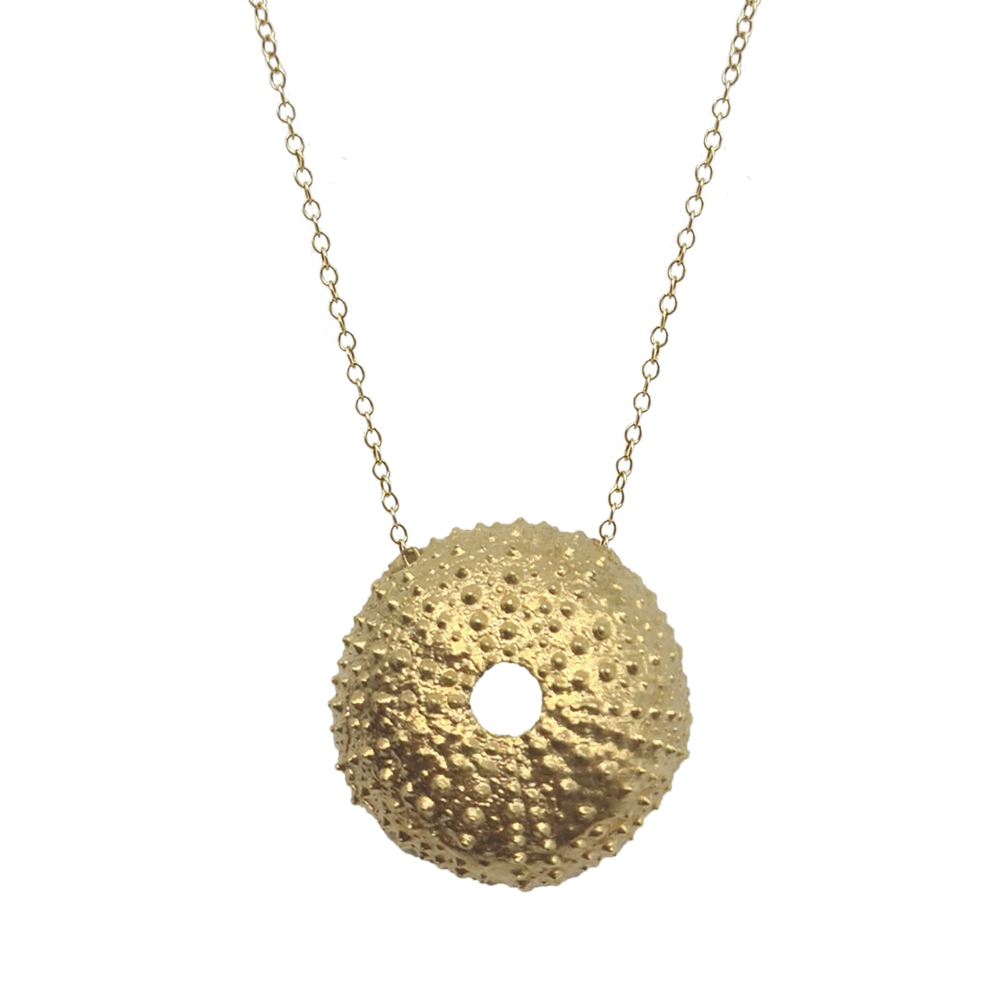 Collares Erizos de Mar de plata bañada en oro de 18k