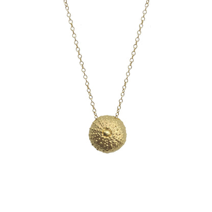 Collares Erizos de Mar de plata bañada en oro de 18k