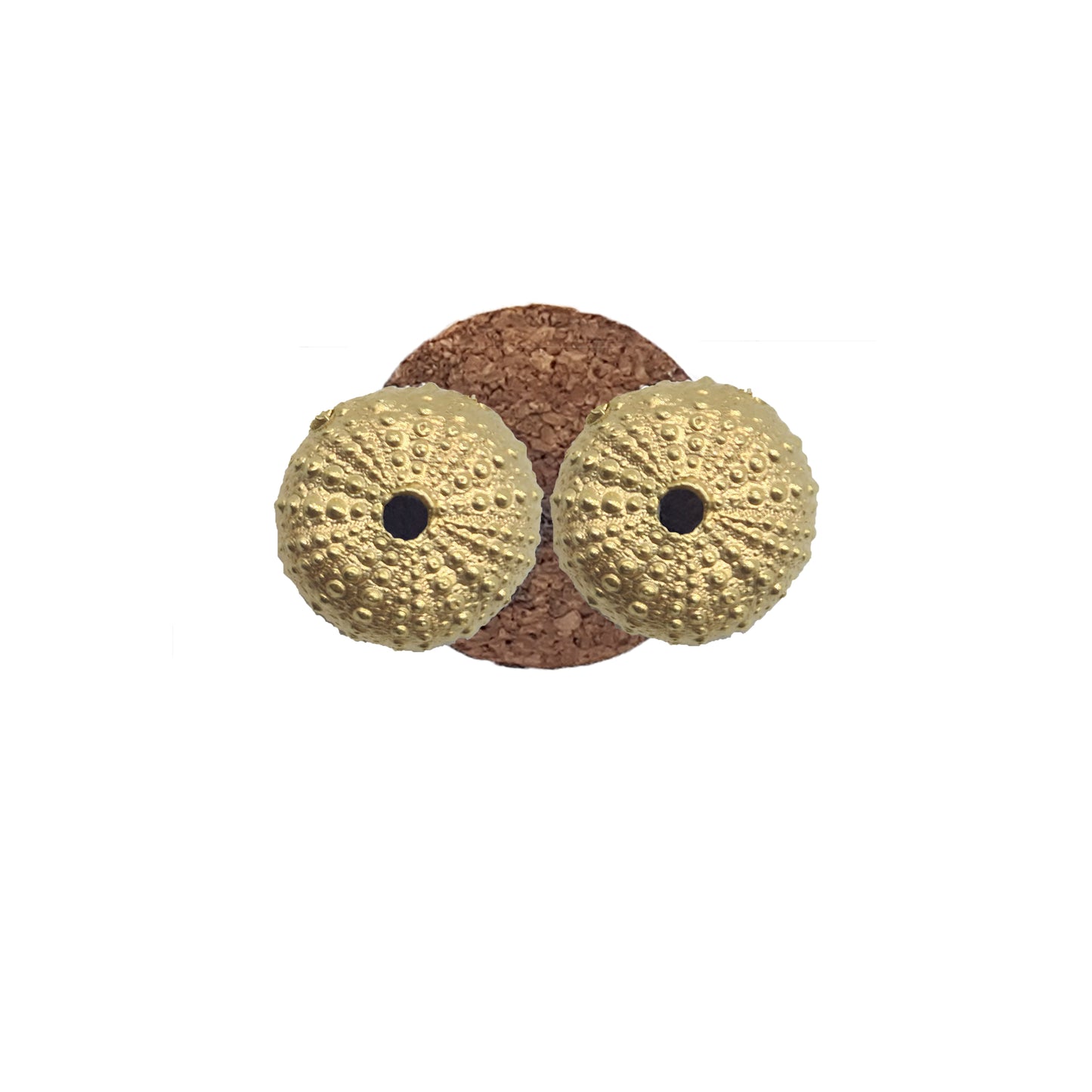 Pendientes Erizos de Mar de plata chapada en oro 18K