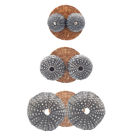 Pendientes Erizos de mar de plata oxidada