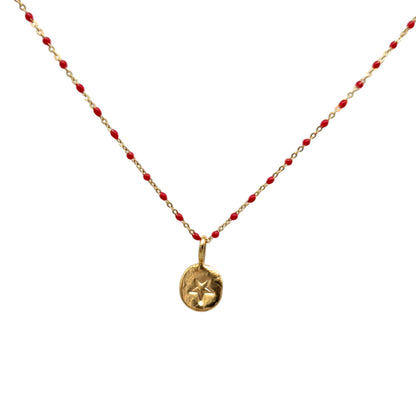 Collar Amuleto de plata chapada en oro