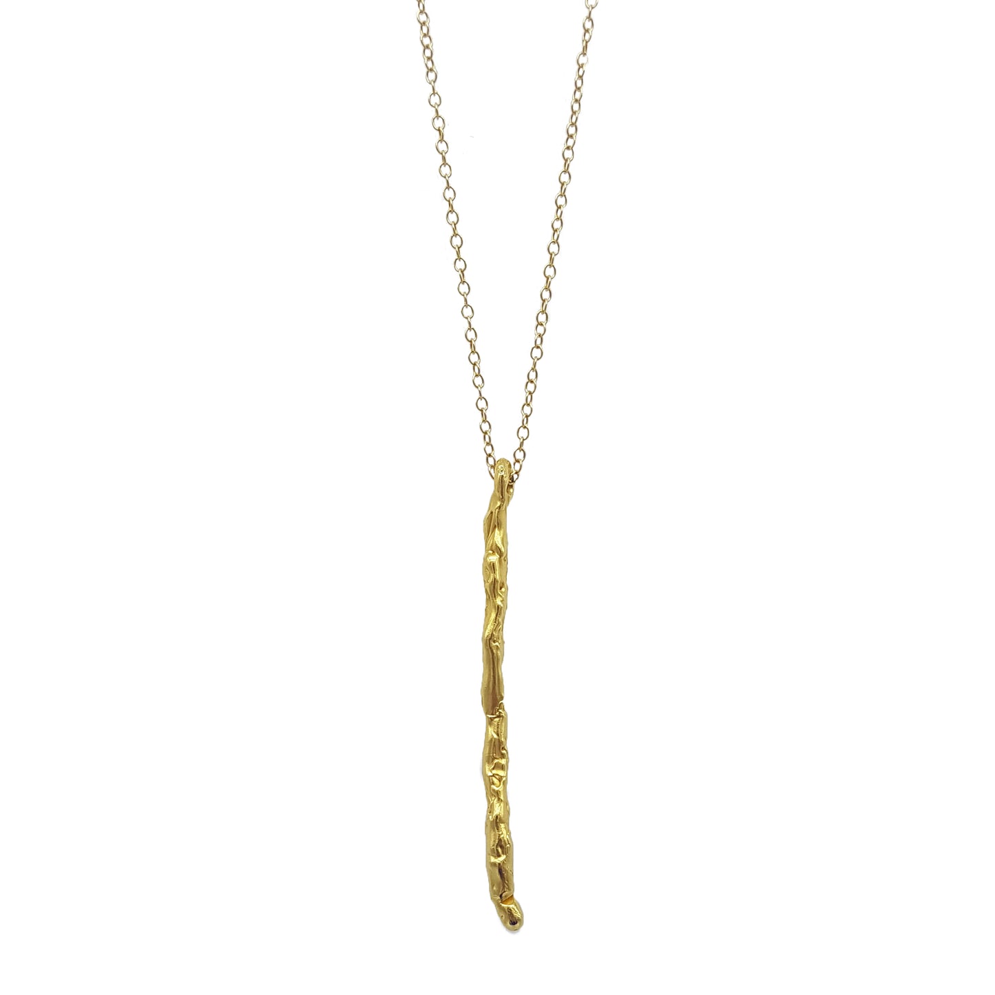 Collar Pals vertical plata chapada en oro de 18k