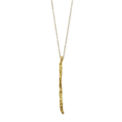 Collar Pals vertical plata chapada en oro de 18k