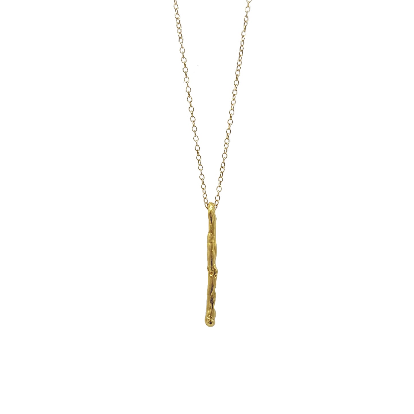 Collar Pals vertical plata chapada en oro de 18k
