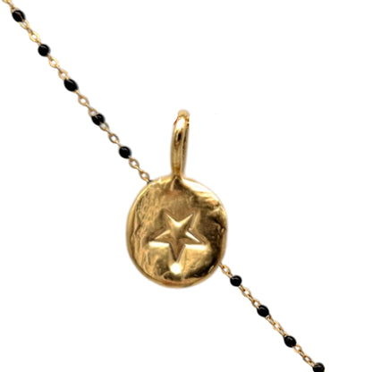 Collar Amuleto de plata chapada en oro