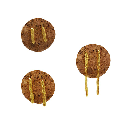 Pendientes Pals de plata chapada en oro de 18k